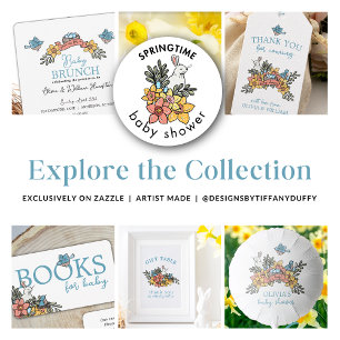 Spring Baby Shower Books for Baby Request Enclosure Card