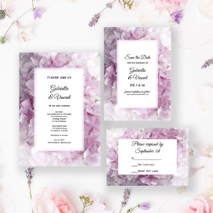 Soft Pink Hydrangea Wedding RSVP Response Card