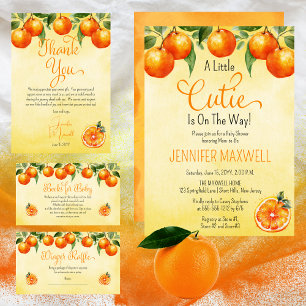 Orange Citrus Baby Shower Fruit Diaper Raffle Enclosure Card