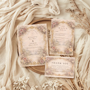 Classic European Baroque Wedding RSVP Card