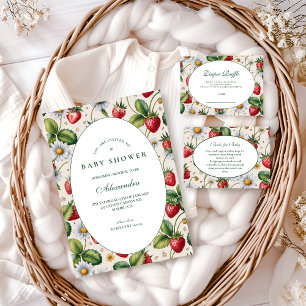 Fresh Berry Gingham Diapper Raffle Enclosure Card