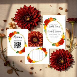 Autumn Florals Bridal Shower Invitation