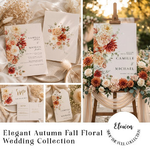 Elegant Fall Floral Wedding  Invitation