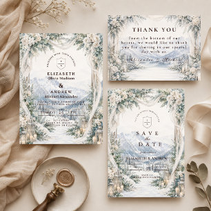 Romantic Outdoor Winter Wedding RSVP Card