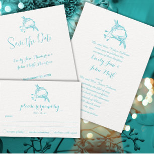Humming Birds Lime Tree Wedding Invitation