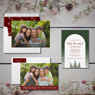 Feliz Navidad Modern Christmas Family Photo  Holiday Card