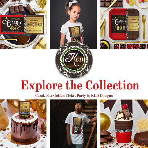 Personalised Candy Bar Golden Ticket Party Napkin