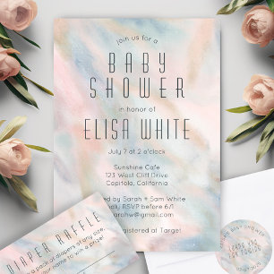 Pastel Abstract Elegant Chic CUSTOM BABY SHOWER Invitation