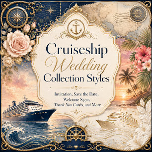 Romantic Nautical Cruise Wedding Floral Voyage Invitation