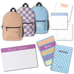 Basic Light Purple Monogram Initials Post-it Notes