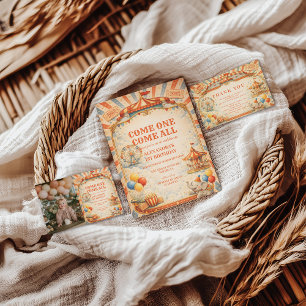 Photo Vintage Circus Fairytale Birthday Invitation