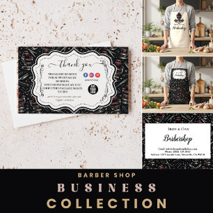 Traditional Barber Tools Classic Grooming Business Card