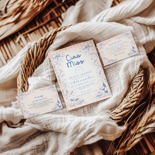 Playful Italian Ciao Miss Bridal Shower Napkin