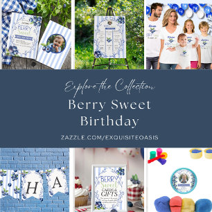 Birthday Time Capsule BLUEBERRY Sign Invitation