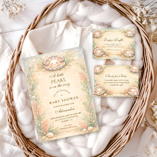 Soft Coastal Pearl Storybook Diapper Raffle Enclosure Card