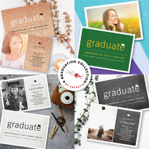 Old Vintage Paper Graduate Photo Graduation Party Invitation