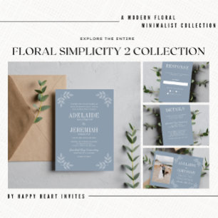Floral Simplicity 2 Blackberry Wedding Invitation