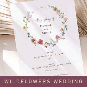 Wildflowers Vintage Wedding Mauve Rose Square Invitation