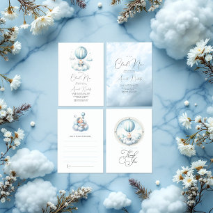 Dreamy Hot Air Balloon Cloud 9 Baby Shower Advice Card