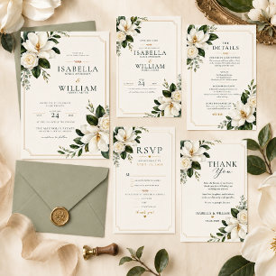 Magnolia Southern Charm Wedding Details Card