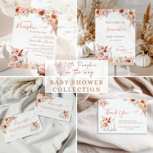 Little Pumpkin Fall Floral Baby Shower Thank You Card