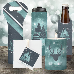 Deer Antlers Arrows Christmas Photo Teal ID861 Announcement