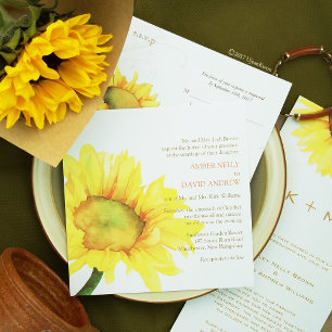 Autumn Sunflower Wedding Couples Shower Invitation