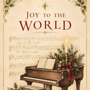 Vintage Christmas Greeting , Classical Music style Car Air Freshener