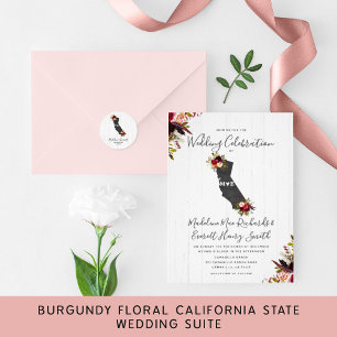 California State Rustic Magnetic Wedding Invitatio Magnetic Invitation