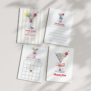 She's the Cherry on Top Martini Birthday Bingo Invitation