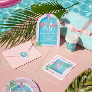 Fun Personalized Summer Pool Floats Birthday Party Wrapping Paper