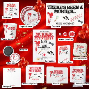 Murder Mystery Birthday Party  Invitation