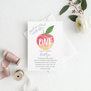Sweet Little Peach 1st Birthday Invitation