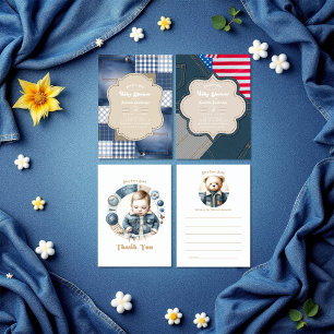Blue Jean Baby Americana Baby Shower Invitation