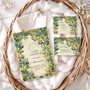 Blueberry Garden Vintage Baby Shower Invitation