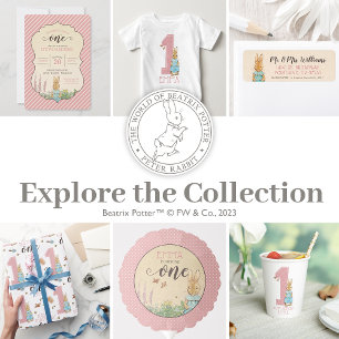 Peter Rabbit   Baby Girl's First Birthday Invitation