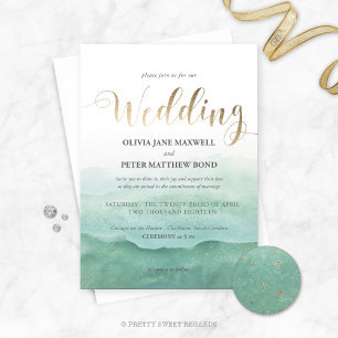 Wedding Invitation Foil - Watercolor Seas