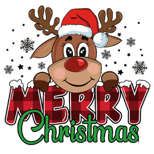 Cute Reindeer Merry Christmas Classic Round Sticker