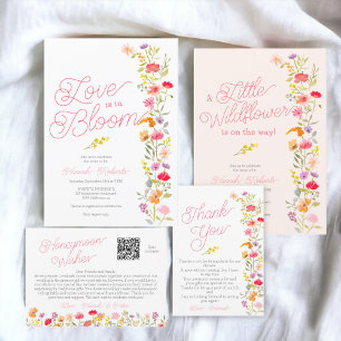 Honeymoon wishes wildflowers floral bridal shower enclosure card