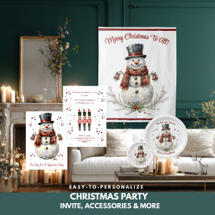 Christmas Snowman Holiday Party Invitation
