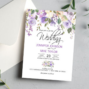 Watercolor Floral Lavender Wedding Table Nunmber Table Number