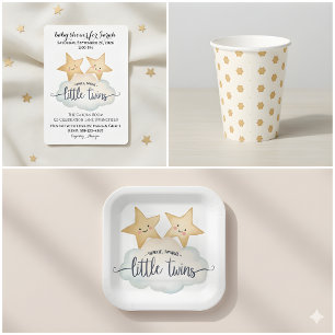 Twinkle, Twinkle Little Twins Baby Shower Invitation