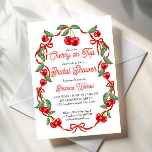 Cherry on top bridal shower recipe card