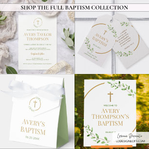 Baptism Wreath cross bible verse thank you favour Gift Tags