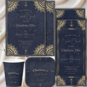 Dark Celestial Sun and Moon Bridal Brunch Shower Napkin