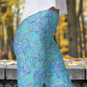 Vibrant Green Cyclic Chaos Pattern Leggings