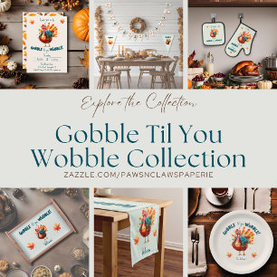 Quirky Turkey Women's Gobble Til You Wobble  T-Shirt
