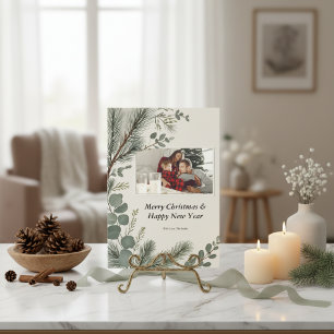 Artisan Winter Botanical Christmas Photo Card
