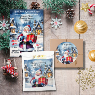 Winter Wonderland Christmas Santa Baby Shower  Classic Round Sticker