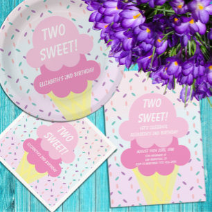 Ice Cream 2nd Birthday Invitation